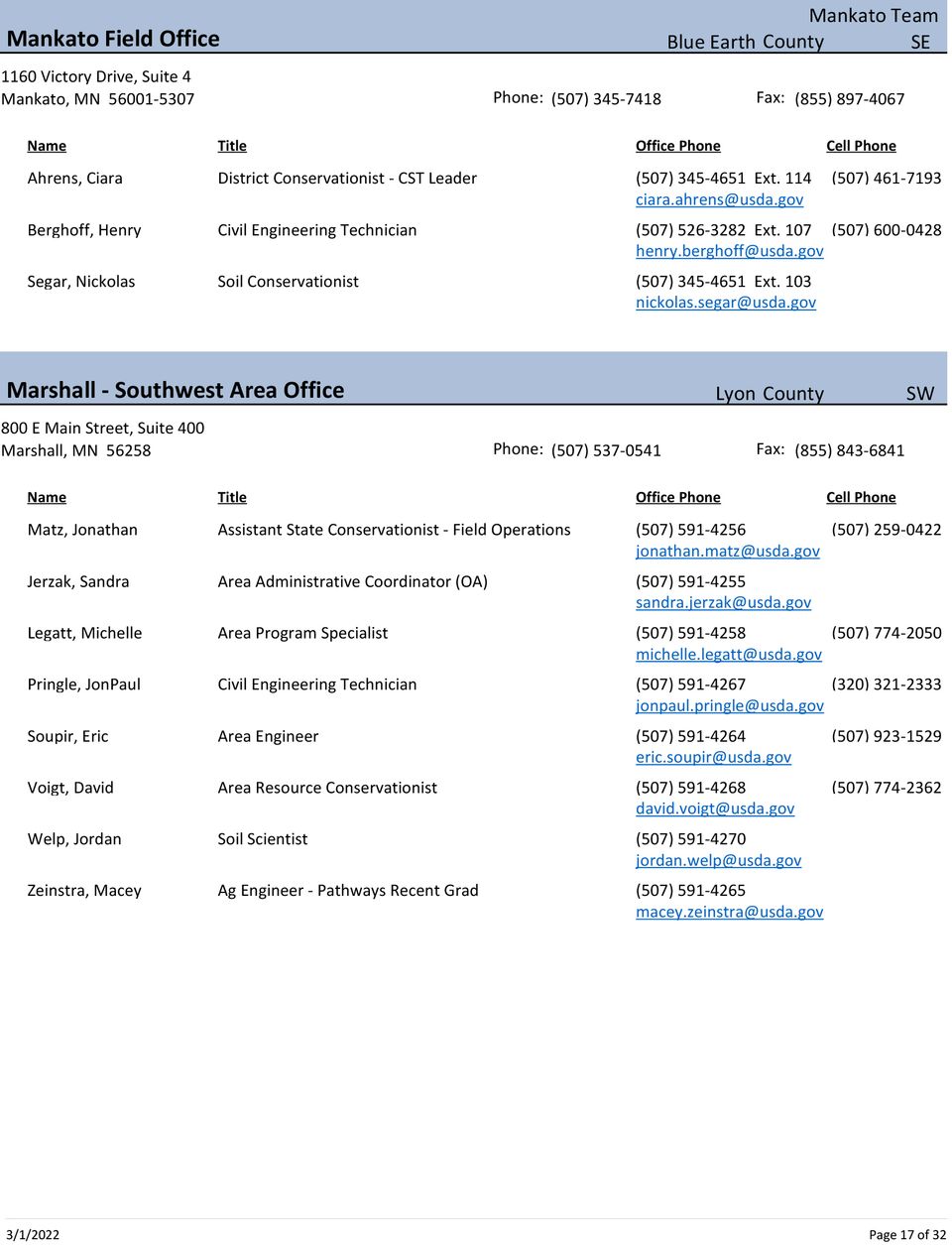 Mn directory by office 17