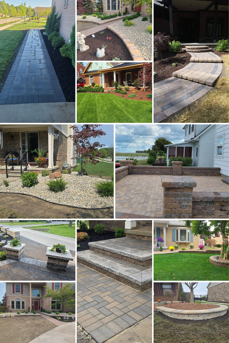 Photo collage from different jobs done by Vic's Landscaping