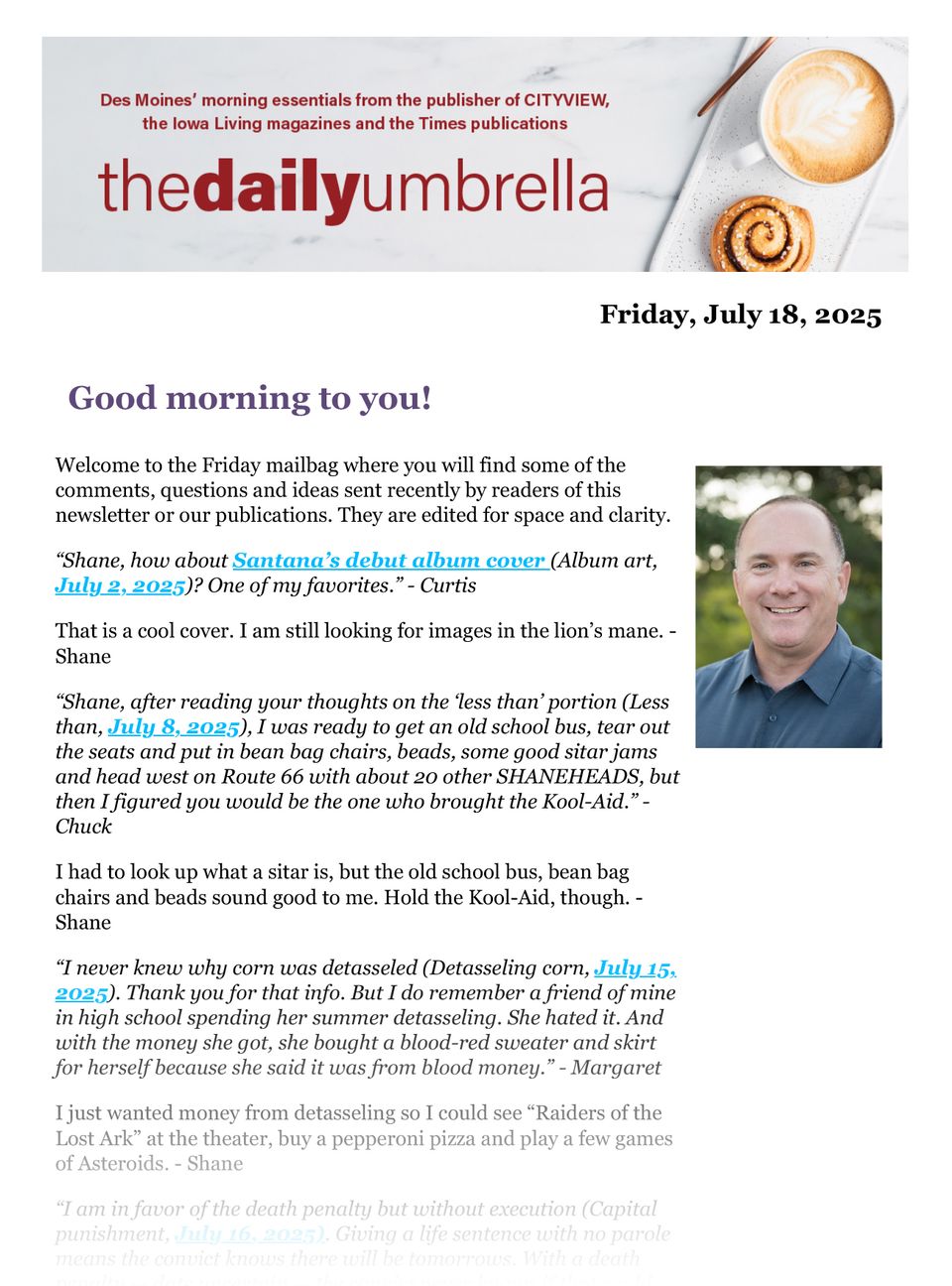 July 18 daily umbrella  18 animals recovered in mobile home  real sugar returns in u.s. coke  when does a joke become a dad joke  1