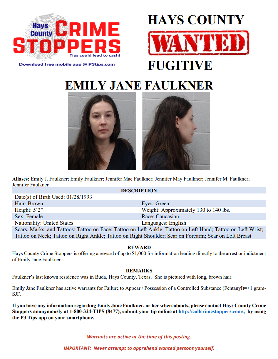 Faulkner wanted poster 
