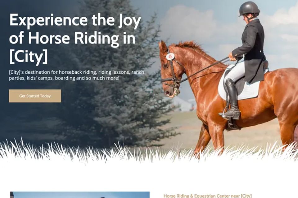 Horse riding school website design original