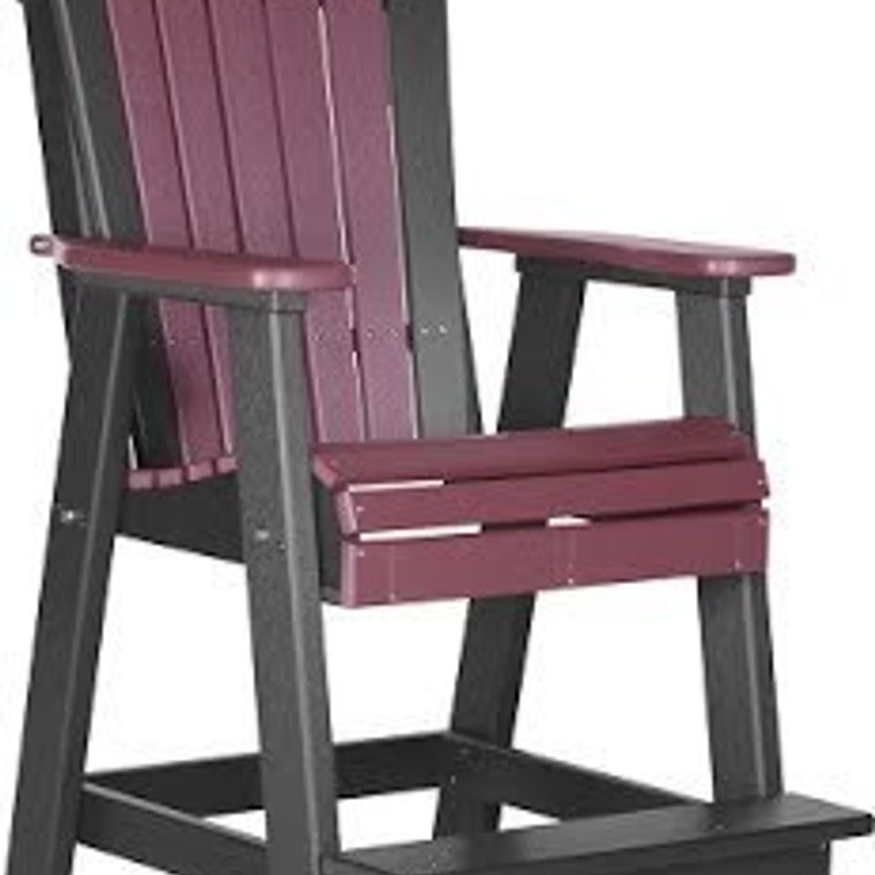 Sunrise poly lawn   hardwood furniture   paden  oklahoma   luxcraft collection   pabcchb adirondack balcony chair cherrywood   black20180515 26134 3i7c4s