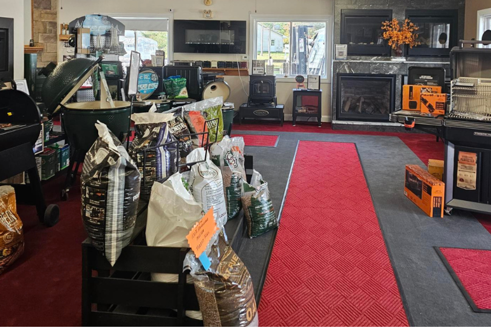 pellets in showroom
