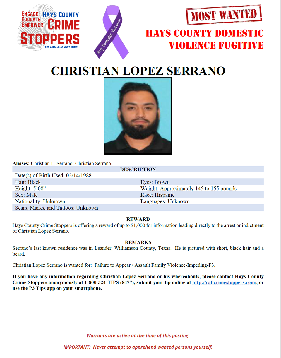 Serrano most wanted poster