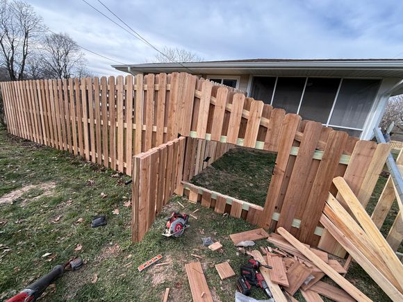 Pet gate in double privacy fence custom
