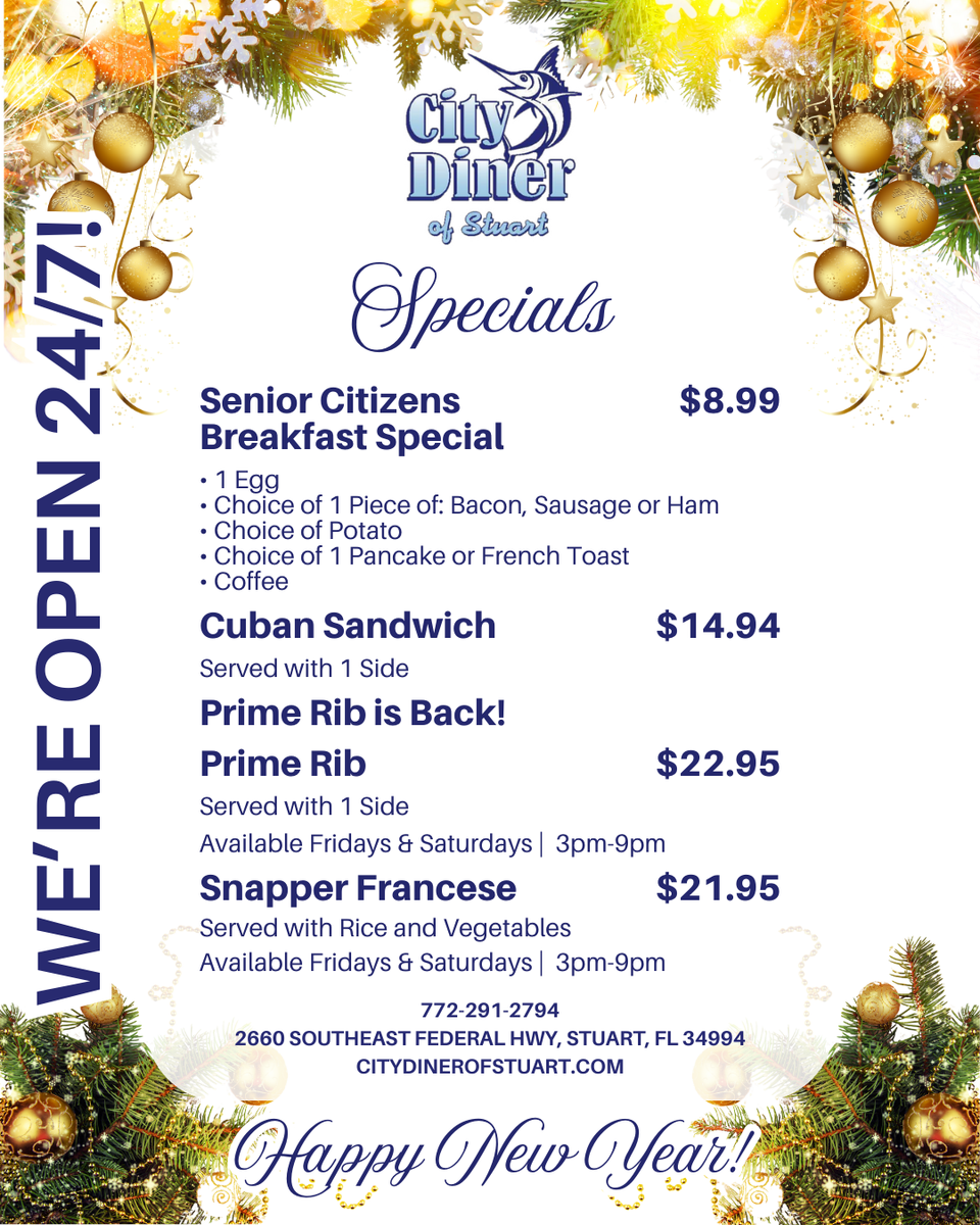 City diner specials