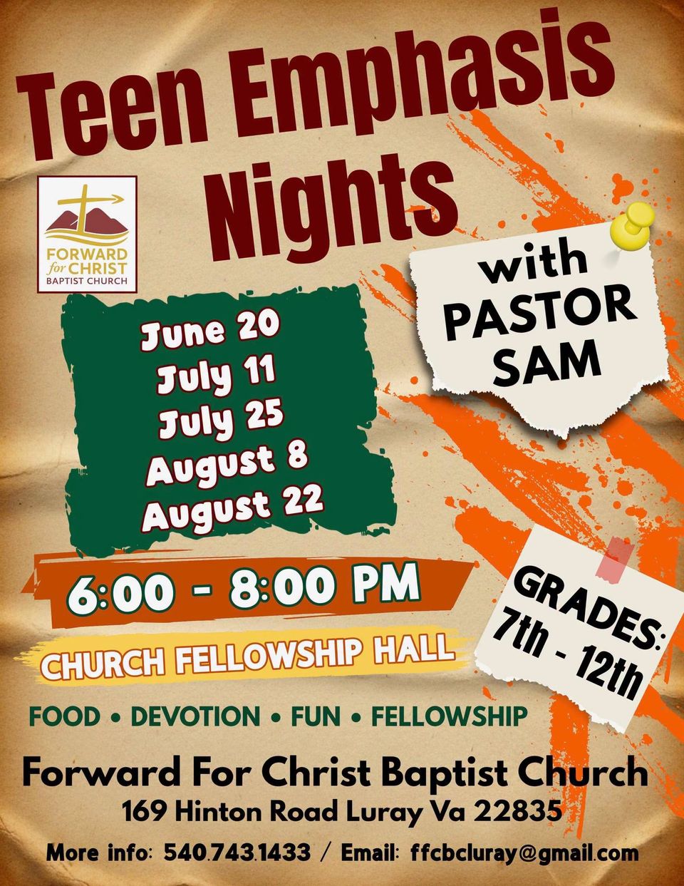 Teen emphasis nights