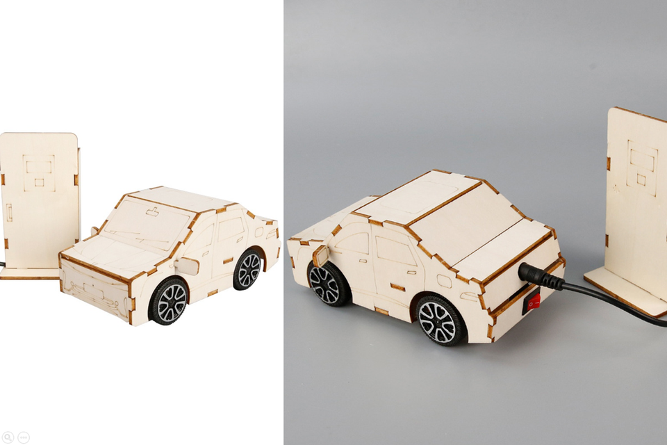 44. okyn g6796 electric vehicle diy assembly kit wooden science project educational toy for kids (1 3)