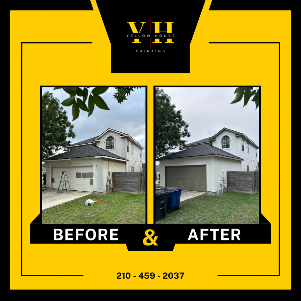 Brown modern home before after