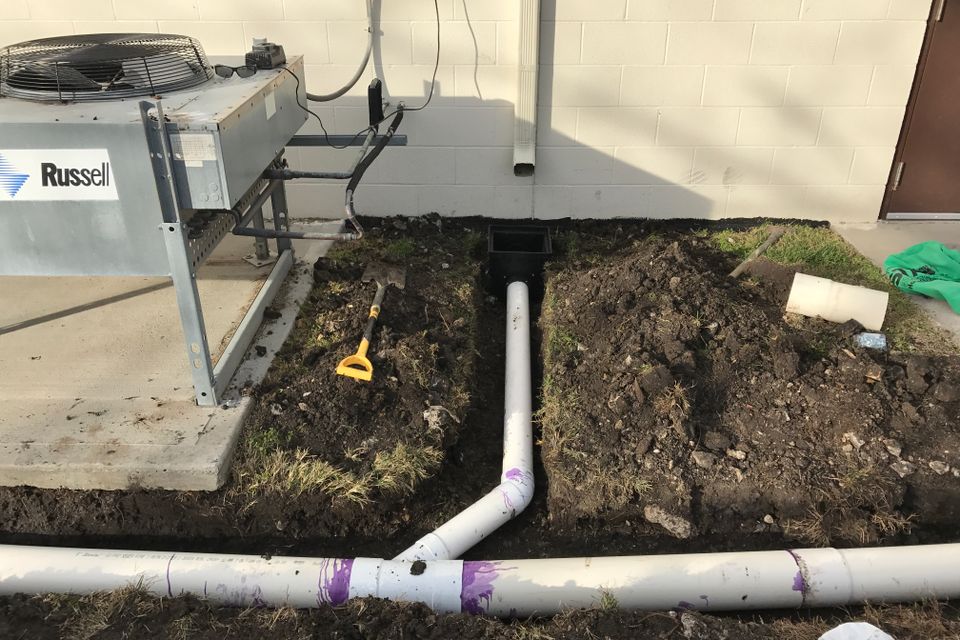 Drainage commercial downspout network 001