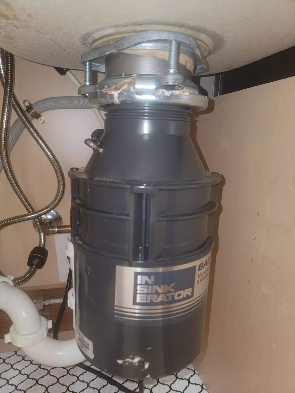 Big rock garbage disposal installation