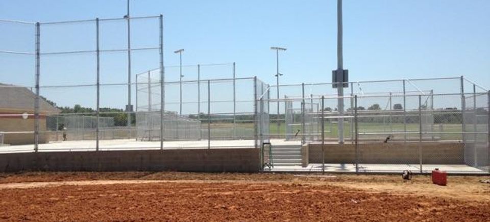 Baseball field complex chain link fences