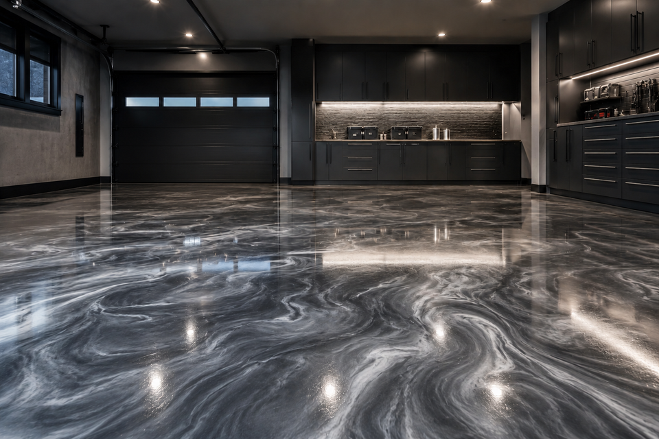 Metalic garage floor