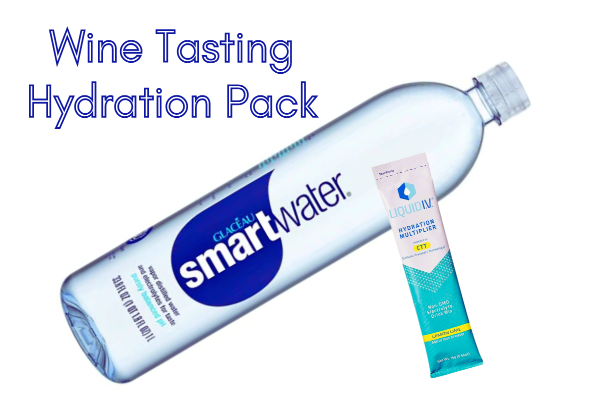 Wine tasting hydration pack for staying hydrated during a vineyard tour