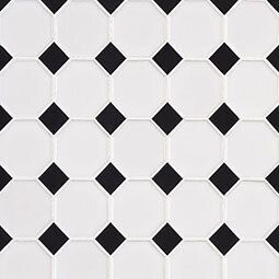 Retro octagon bianco 6mm glossy