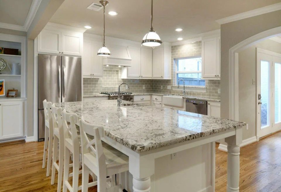 Kitchen prepared for the installation of EverStone granite countertops.