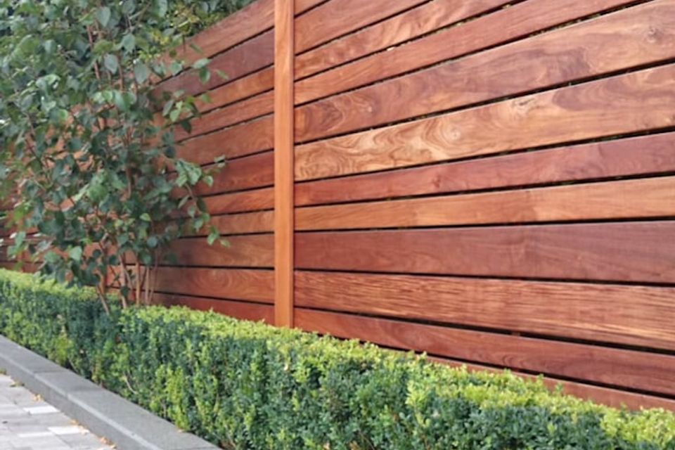 Contemporary horizontal wood fence