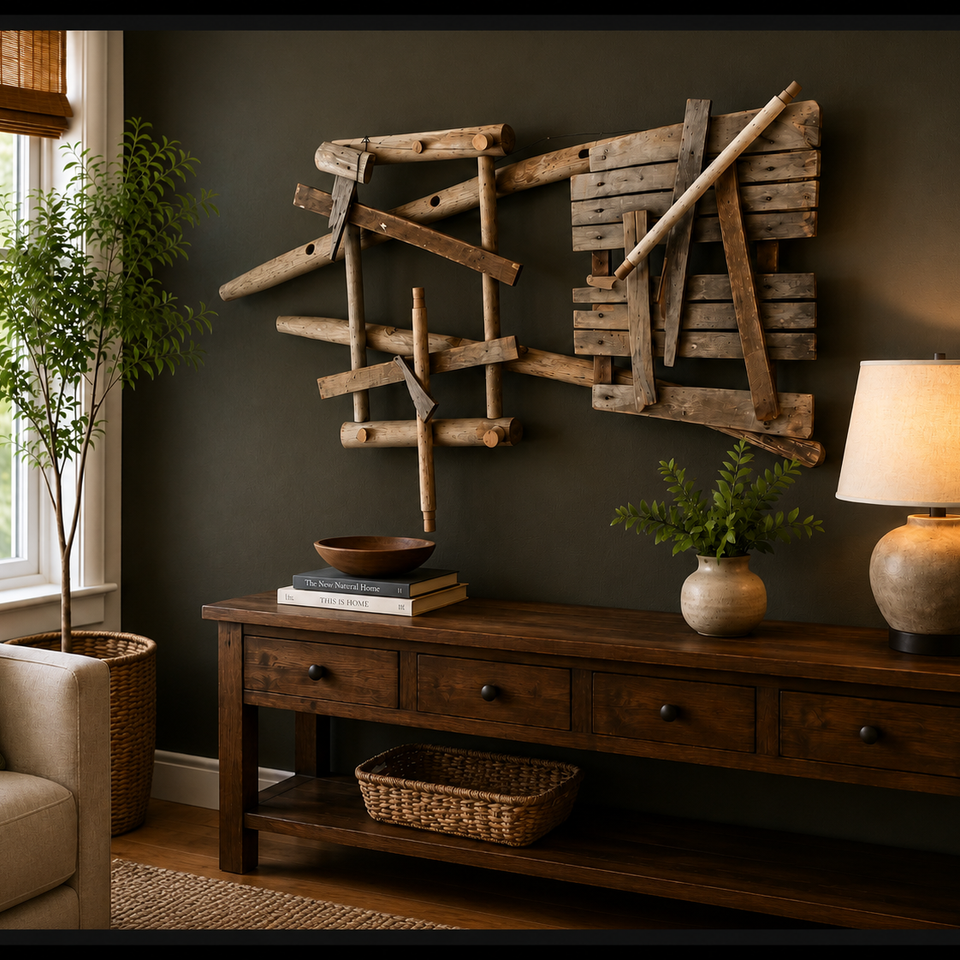 Wood art chair w border