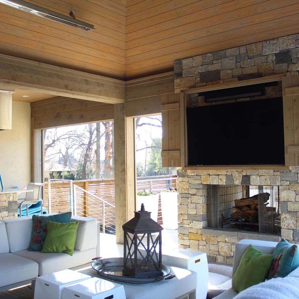 3d solutions general contractors   tulsa oklahoma   outdoor living space covered patio screened in room outdoor kitchen fireplace
