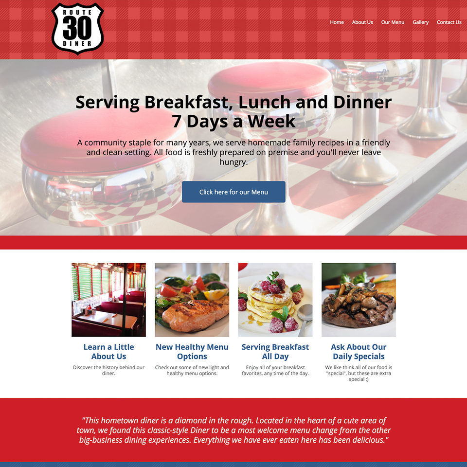 Diner website design theme