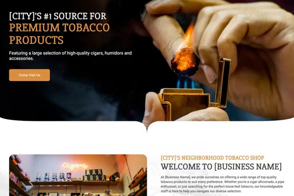 Tobacco shop website design theme original