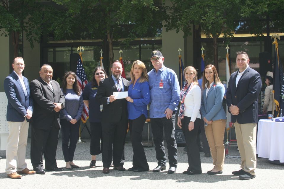 Cheveron donation check wide picture