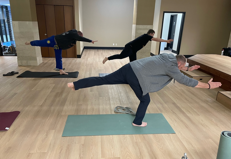 Men's yoga class