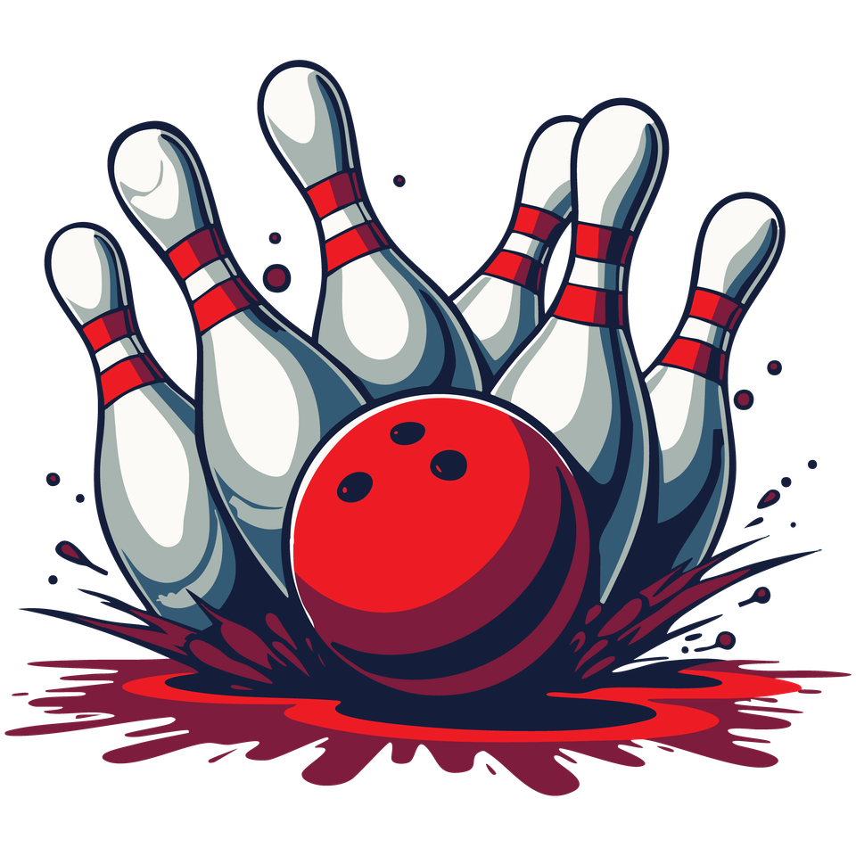 Bowling   pins and red ball 3 03