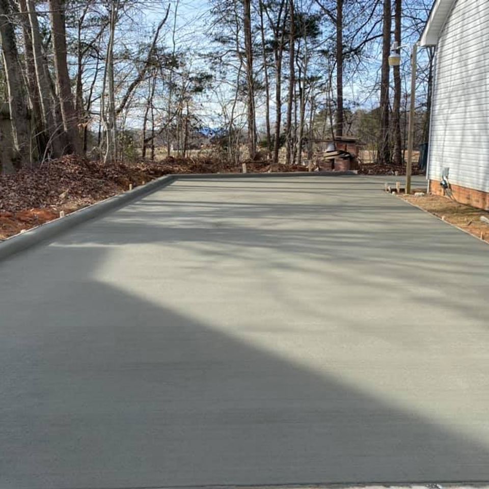 Concrete driveway installation in stokesdale