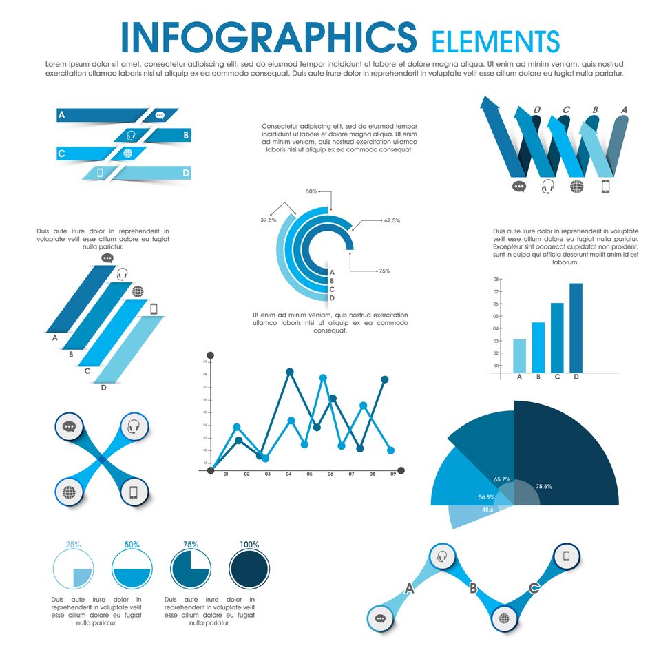 Different elements set of infographics for professional presentation and business repo sbi 303753883