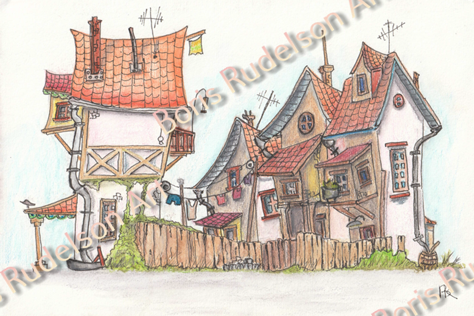 Sketch. Illustration. Street