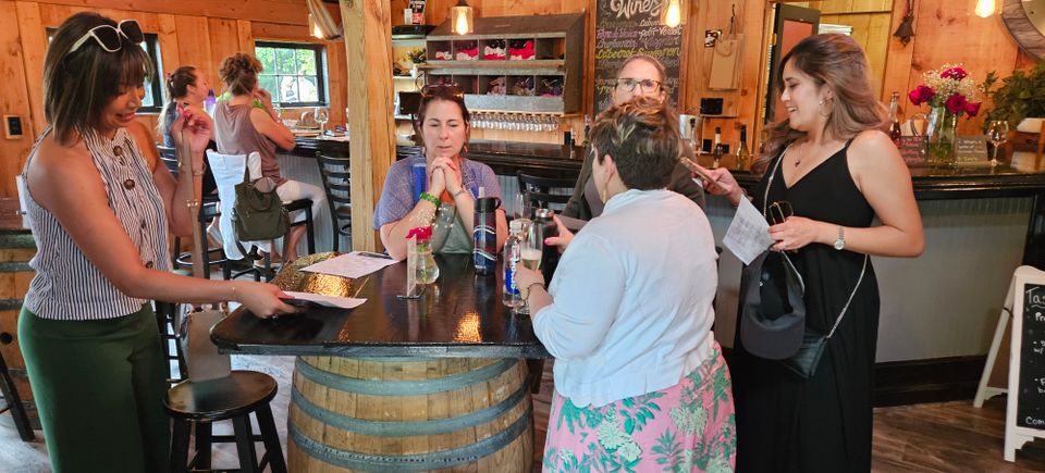 Ladies enjoying premium wines in a group