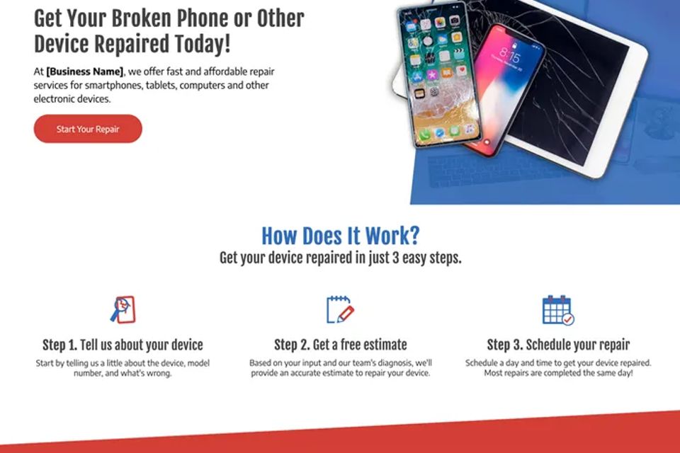 Mobile phone repair website design original