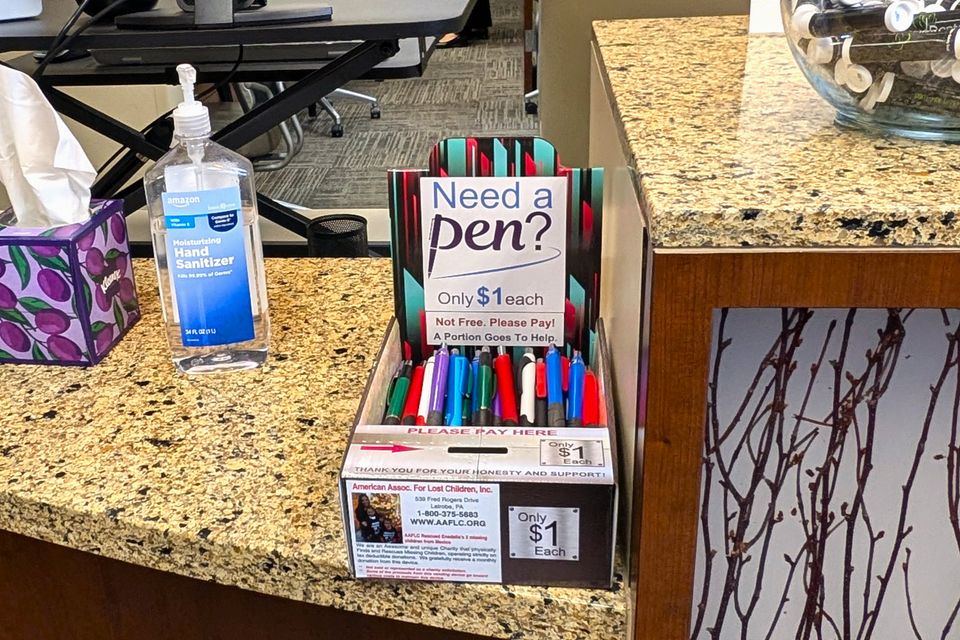 At a dentist office, part-time vending business