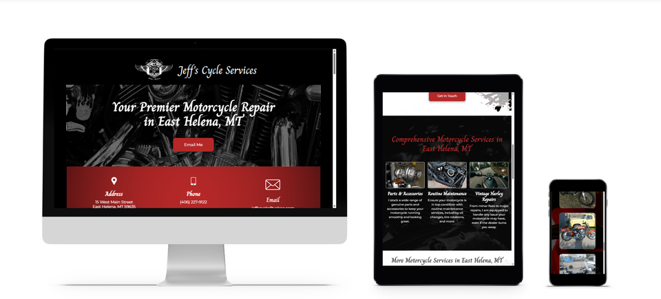 Image of Jeffs Cycle services website 