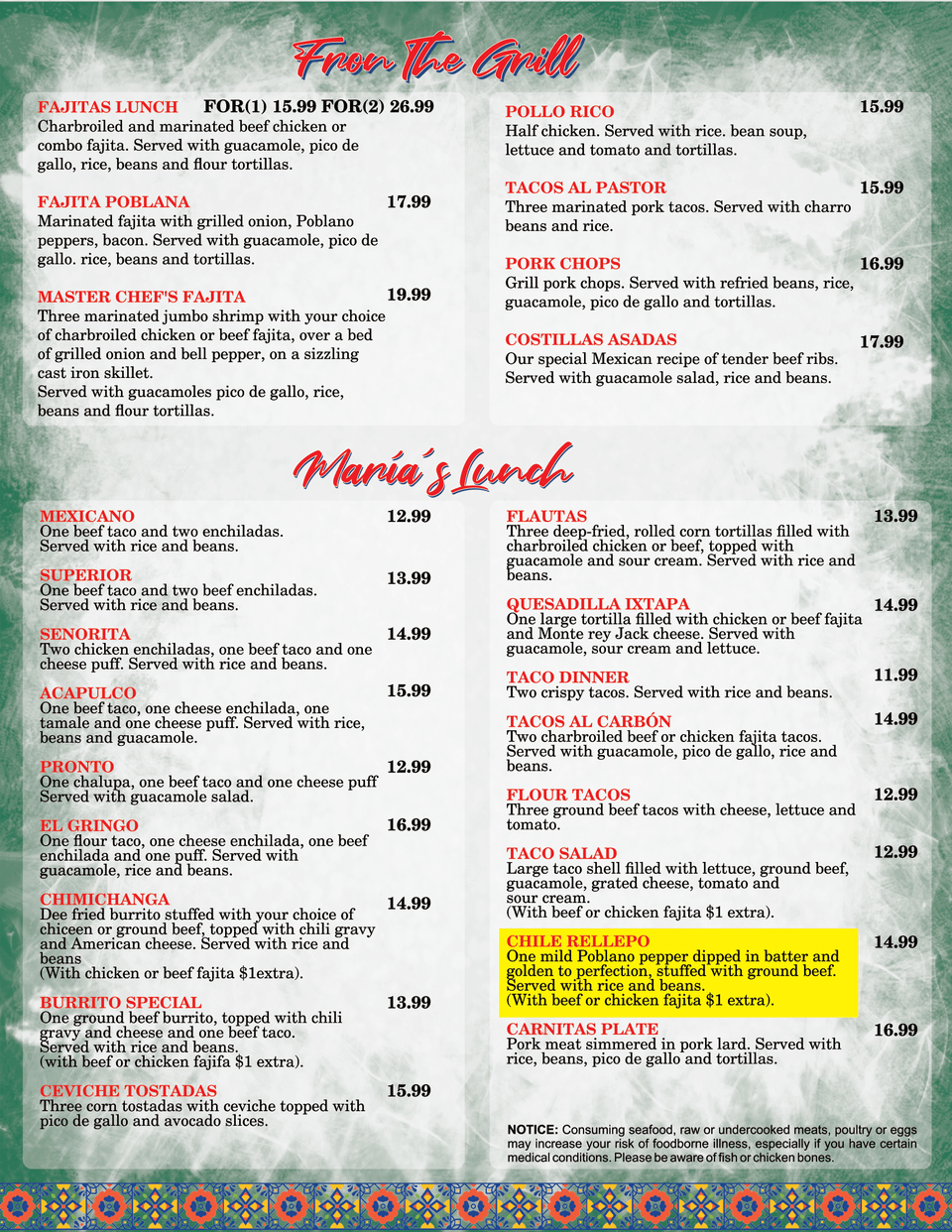Menu   lunch 1 casa maria mexican restaurant carta menú tamaño carta final 3