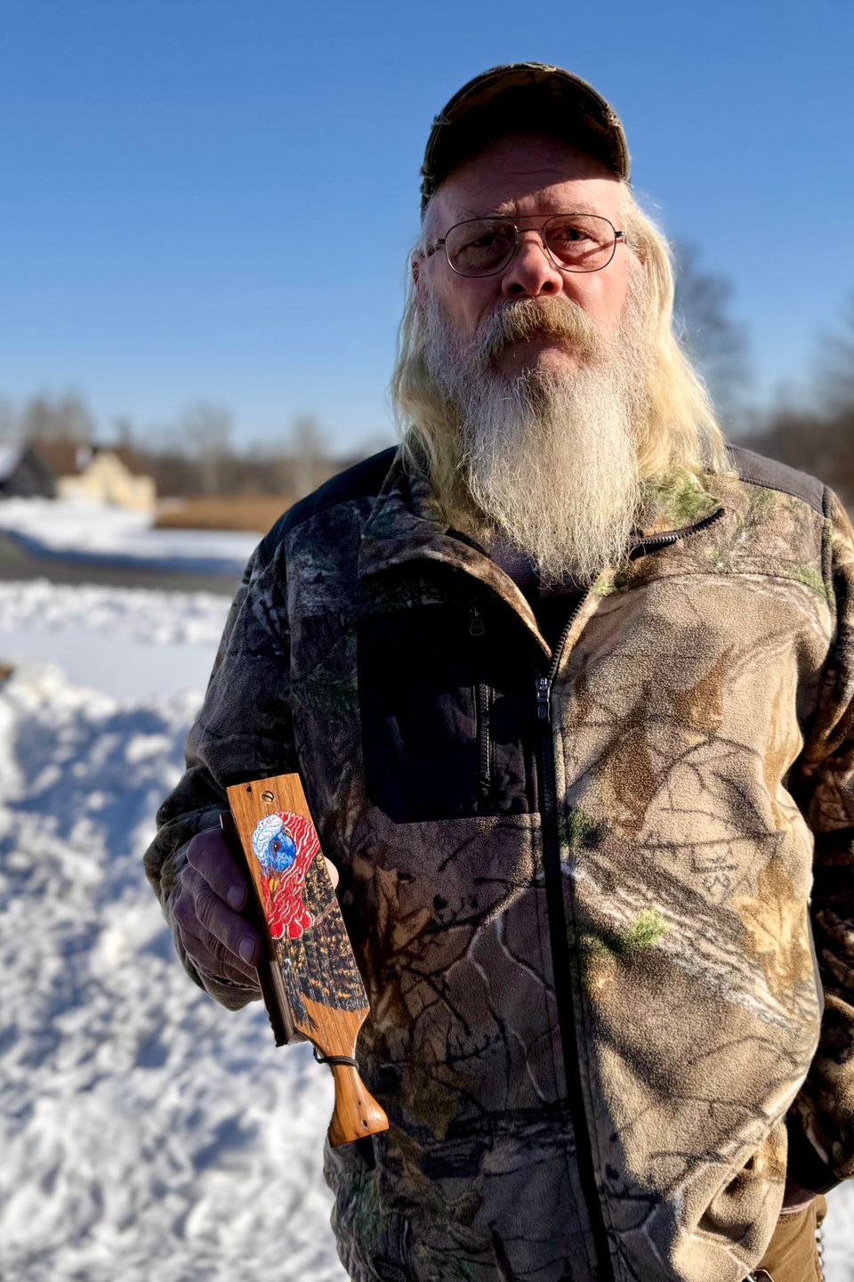 Tim Martin displays a call made by his friend John Ressel