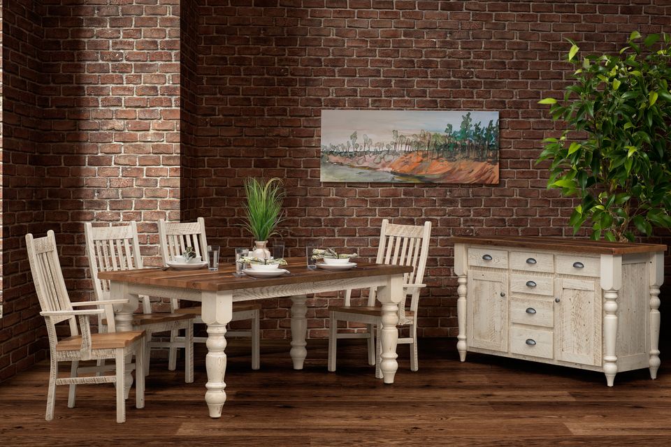 Ubw farmhouse dining room settinmg