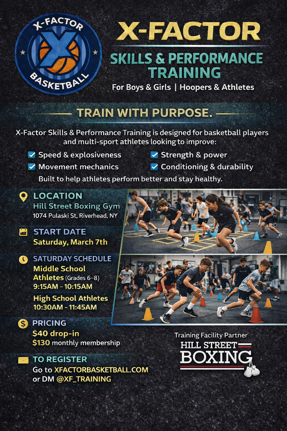 X-Factor Skills & Performance training program advertisement poster