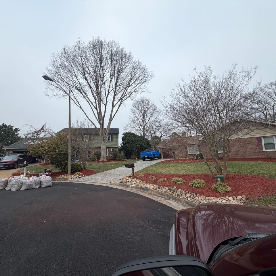 Professional mulching services, done by Get A Mow On LLC of Chesapeake VA