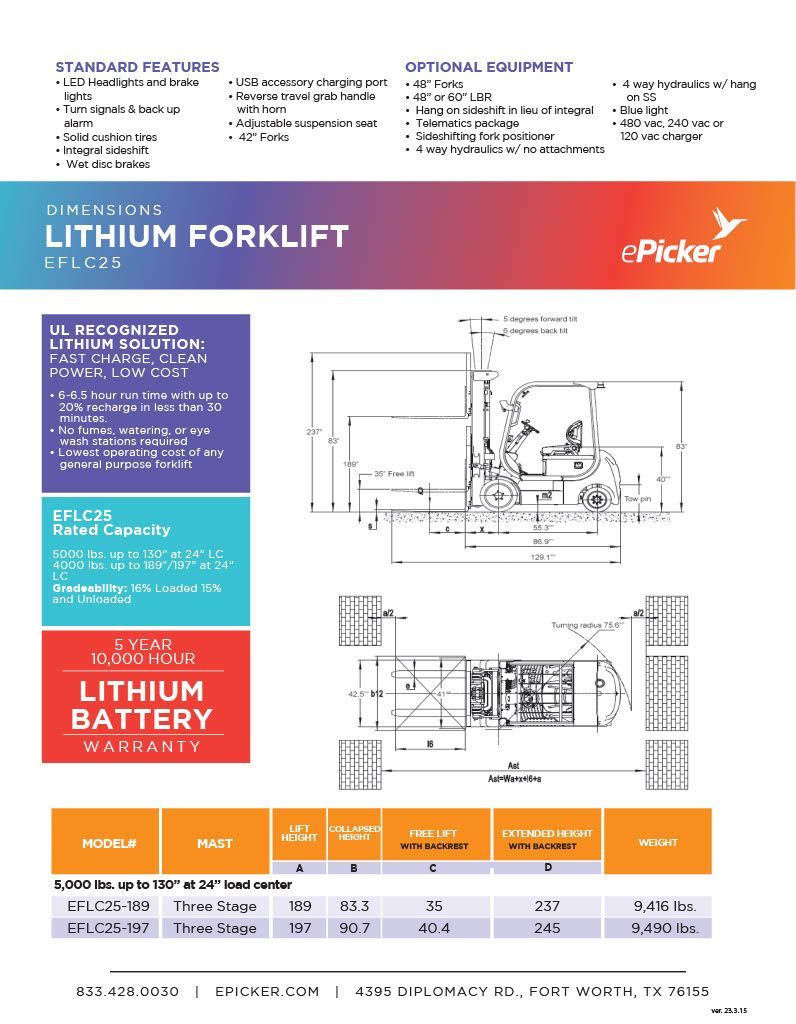Electric counterbalance forklift truck eflc25 part 21024 1
