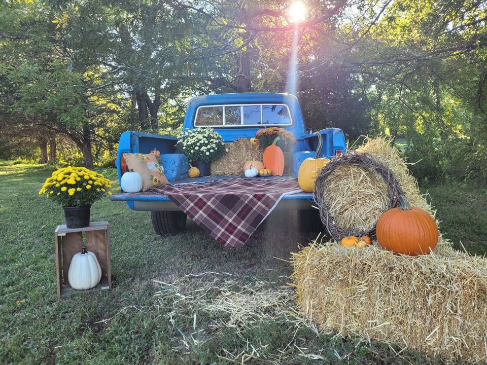 Truck by creek   fall