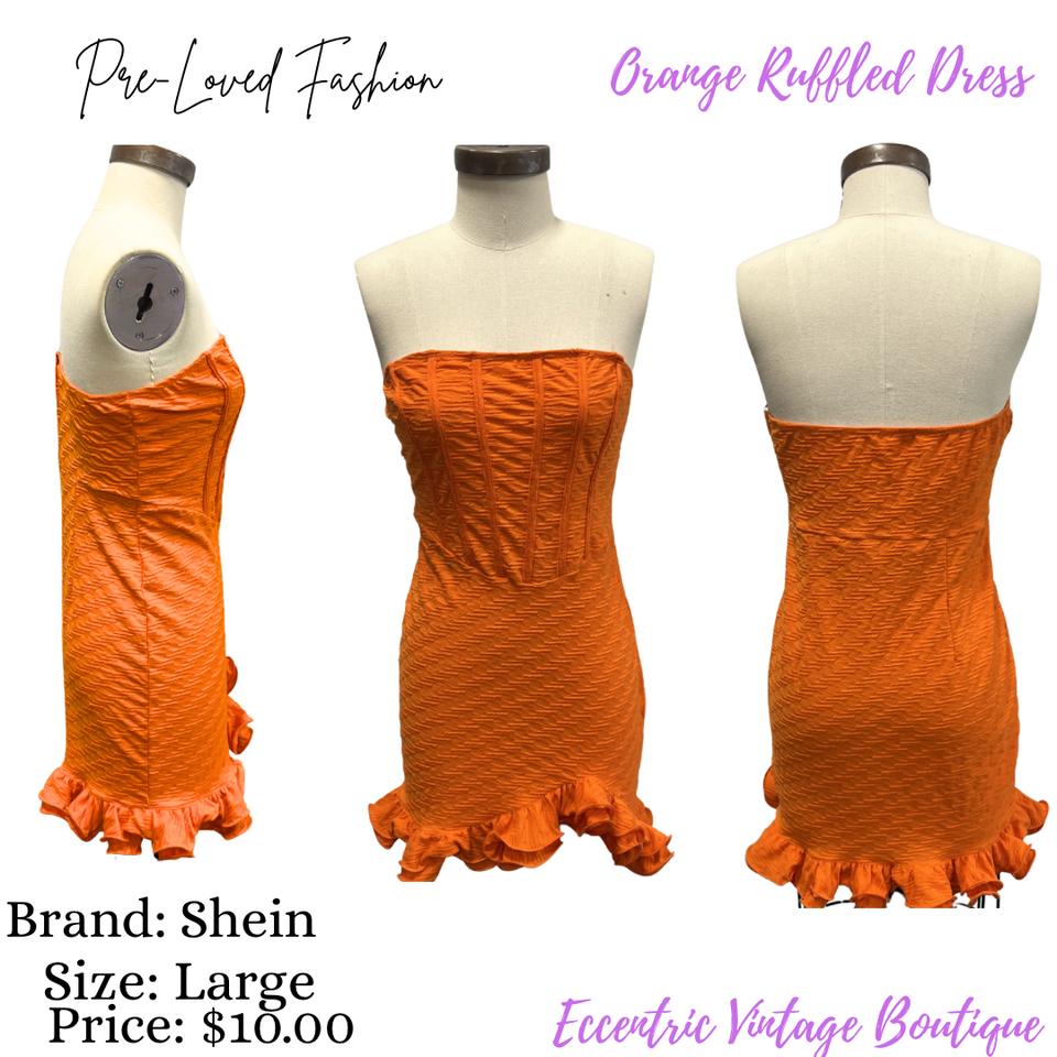 Oramge ruffled dress