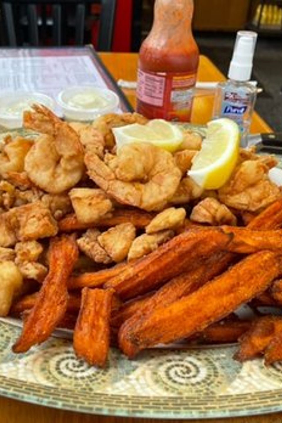 Seafood platter w  sweets