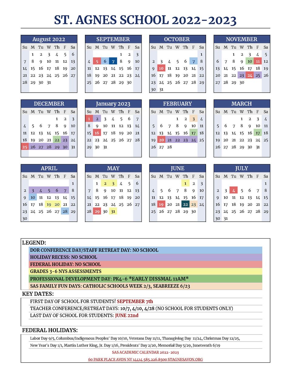 22 23 sas academic calendar