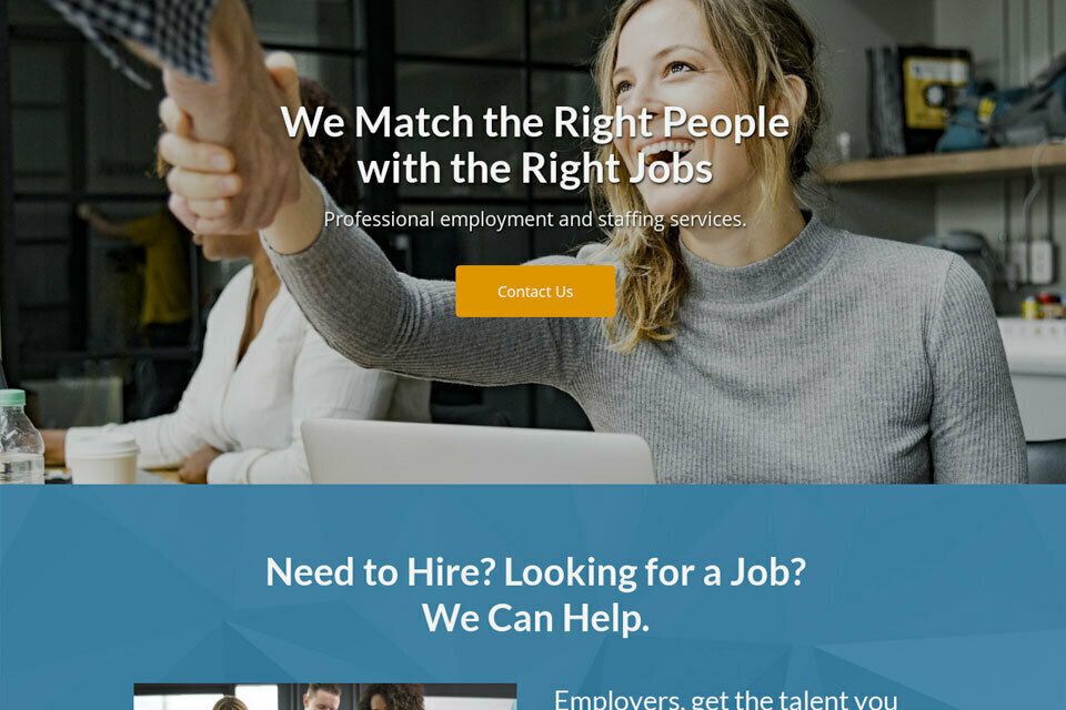 website preview of Apex Employment agency on a desktop computer