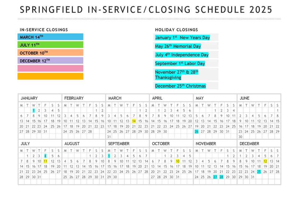 2025 springfield calendar