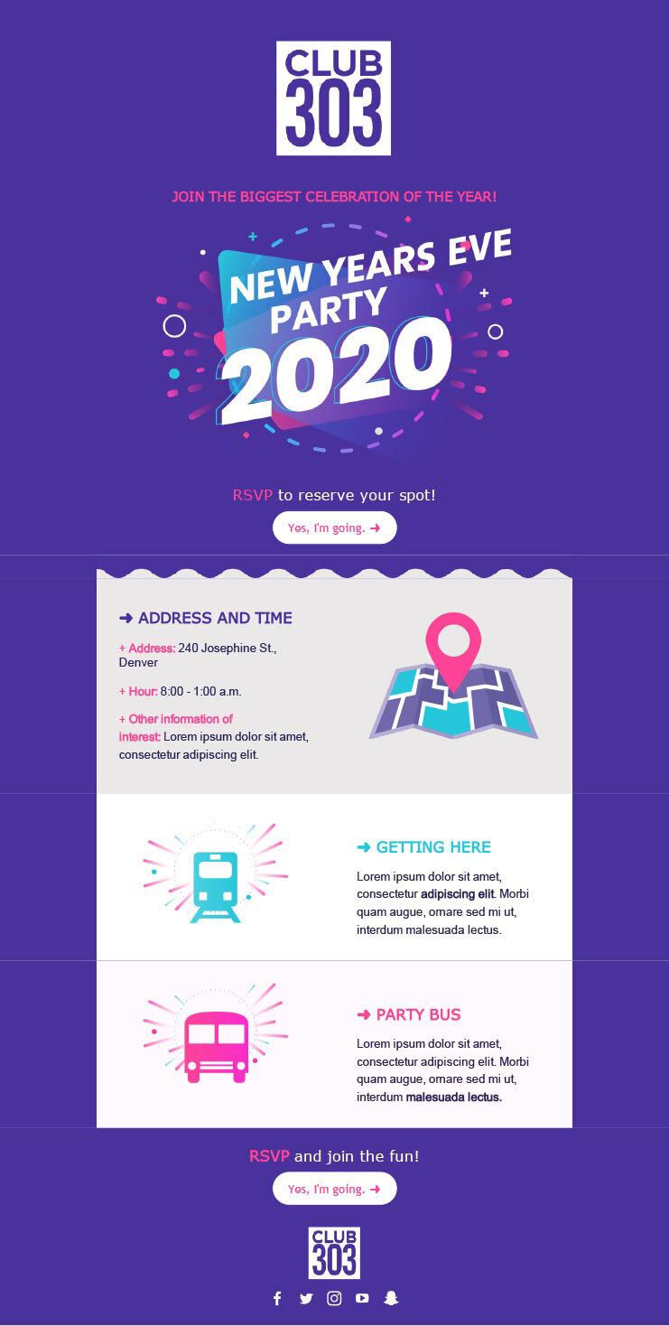 Email layouts template 3 example