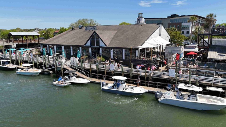 Charter boat near Red’s Ice House on Shem Creek in Charleston
