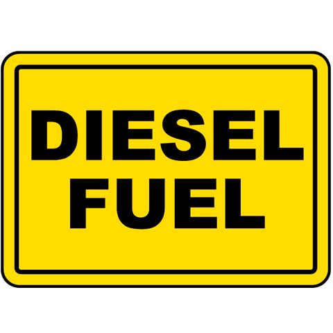 Diesel on road sign